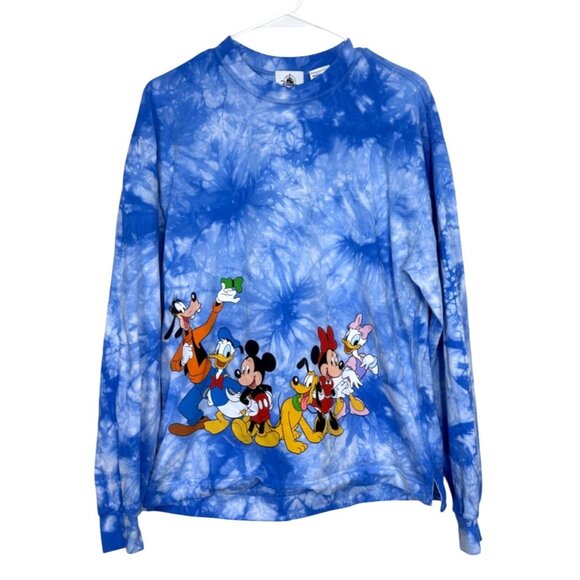 Disney World Mickey + Friends Shirt Celebration Crew Blue Tie-Dye Unisex Size S - Picture 2 of 7
